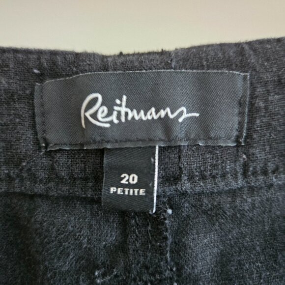Reitmans Black Linen Blend Cropped Pants - Size 20P - Picture 4 of 5